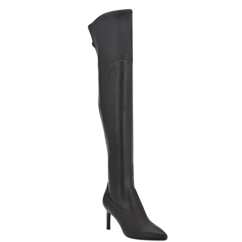 NEW Calvin Klein Black Goring Padded Sacha Dress heel boot women size 7, 8